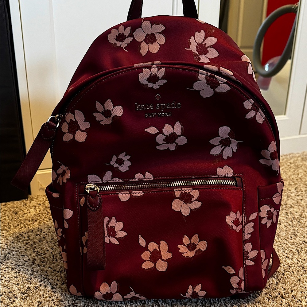 Kate Spade floral medium sized backpack purse